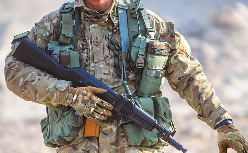 Tactical Gloves Airsoft Men Combat Working Shooting Hunting Full Finger Glove Paintball Driving Rubber Protective Gear