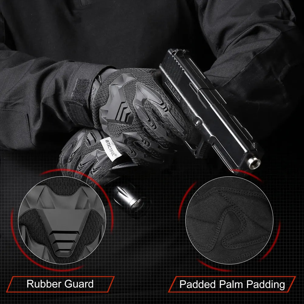Tactical Gloves Airsoft Men Combat Working Shooting Hunting Full Finger Glove Paintball Driving Rubber Protective Gear