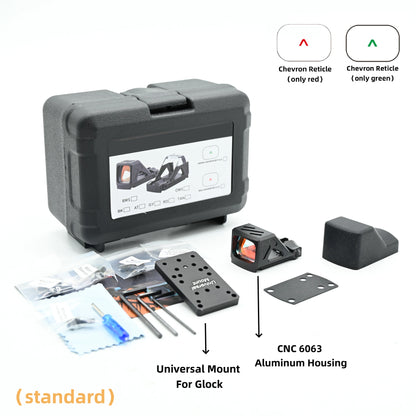 Tactical Red Dot Sight W/Automatic Photosensitive and Glock Universal sight.