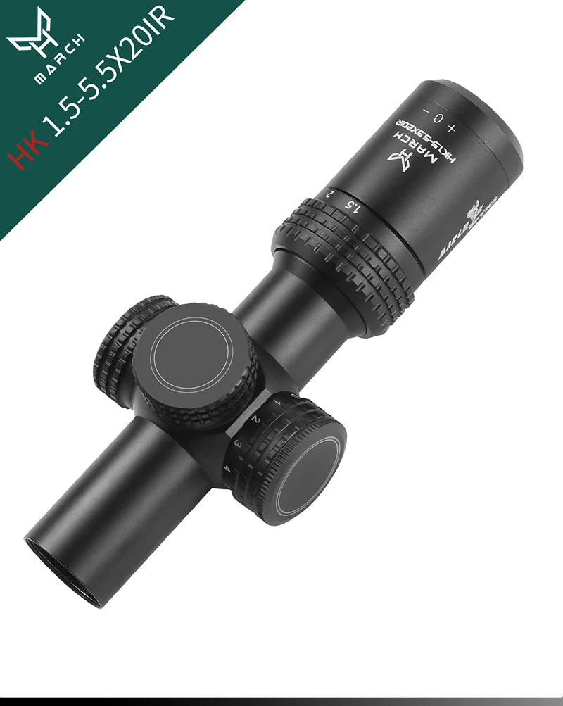 March HK 1.5-5.5x20IR Airsoft Scope - Tactical Air Rifle Optical Sight.