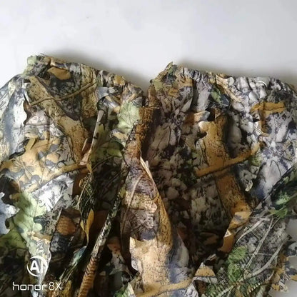 Men Women  Outdoor Ghillie Suit Camouflage Clothes Jungle Suit CS Training Leaves Clothing Hunting Suit Pants Hooded Jacket