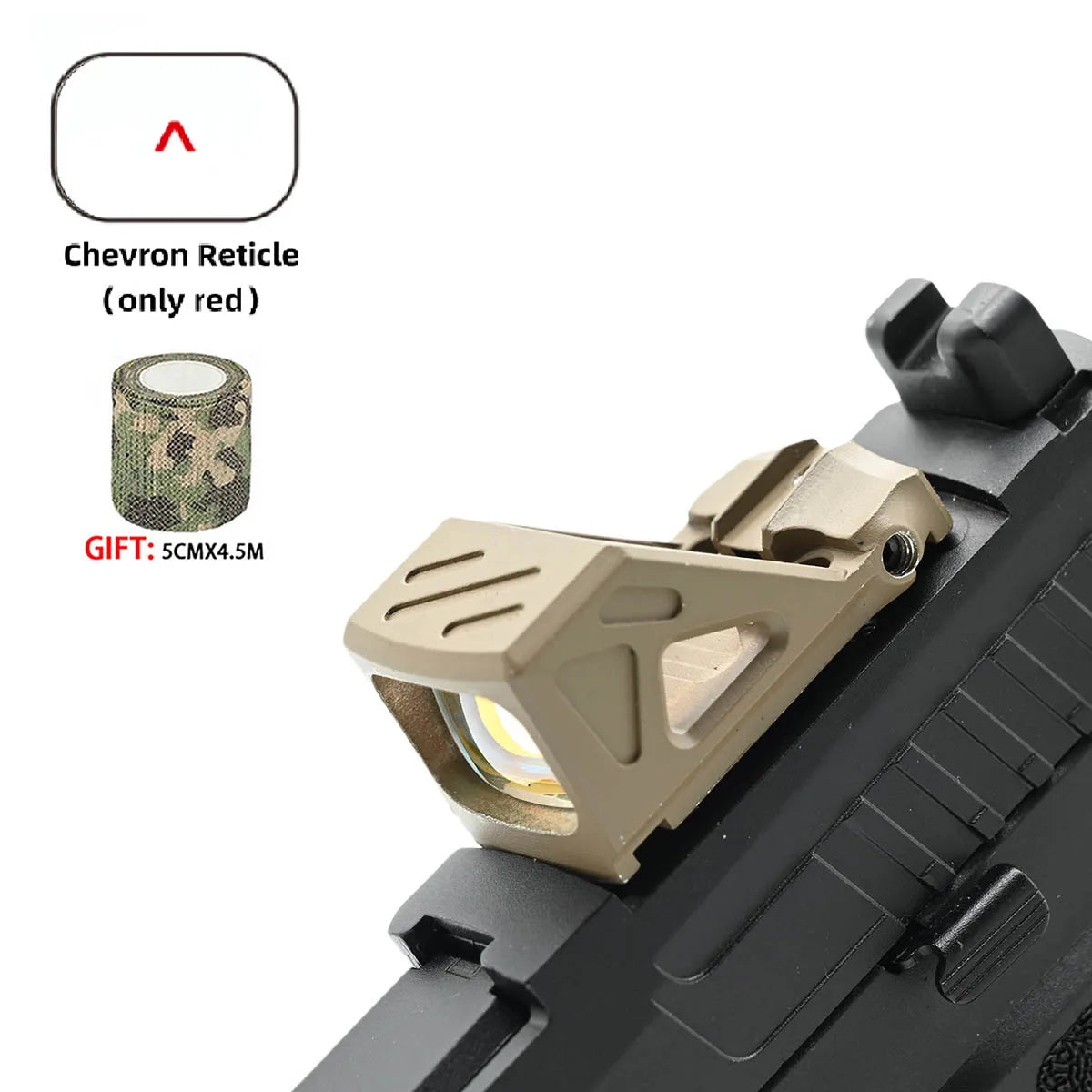 Tactical Red Dot Sight W/Automatic Photosensitive and Glock Universal sight.