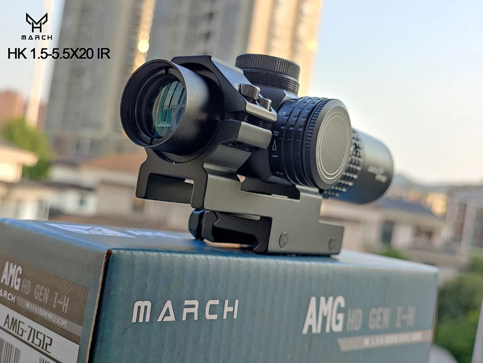 March HK 1.5-5.5x20IR Airsoft Scope - Tactical Air Rifle Optical Sight.