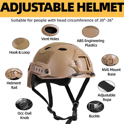 Tactical Helmet with Headset,Adjustable Airsoft Helmet with Helmet Cover & Fcae Balaclava Mask