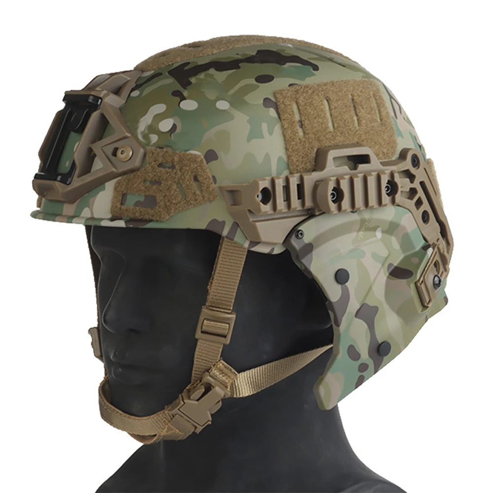 Airsoft Shooting Full Protective Helmet Set Wearing Tactical Helmet Mouth Protector Ear Protector Goggles For Special Operation