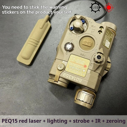 Tactical Airsoft PEQ-15 PEQ15 LA5C Red Dot Green Blue IR Fill Light Laser Indicator Weapon Scout Light LED Strobe Flashlight PEQ