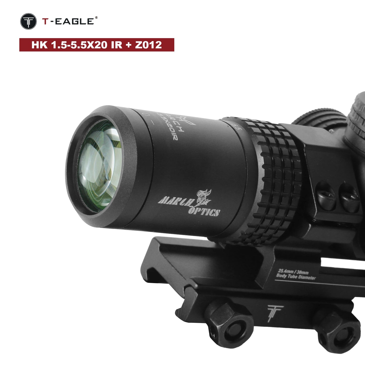 March HK 1.5-5.5x20IR Airsoft Scope - Tactical Air Rifle Optical Sight.
