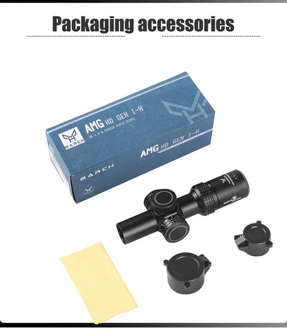 March HK 1.5-5.5x20IR Airsoft Scope - Tactical Air Rifle Optical Sight.